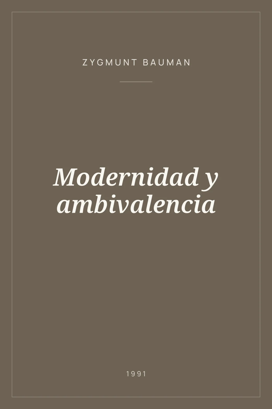 Portada de Modernidad y ambivalencia