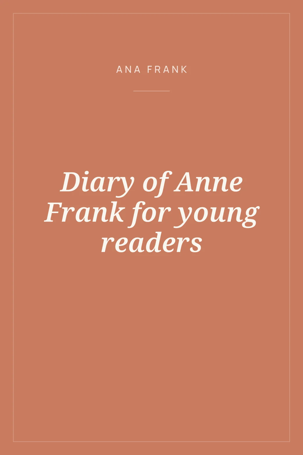 Portada de Diary of Anne Frank for young readers