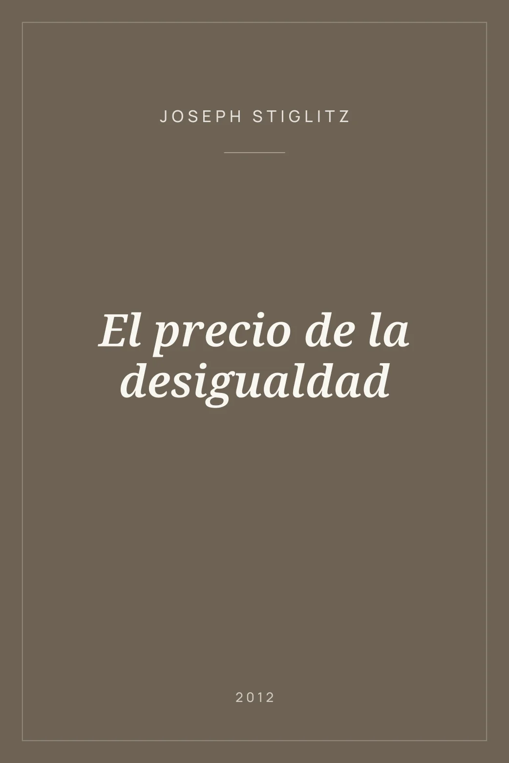 Portada de El precio de la desigualdad