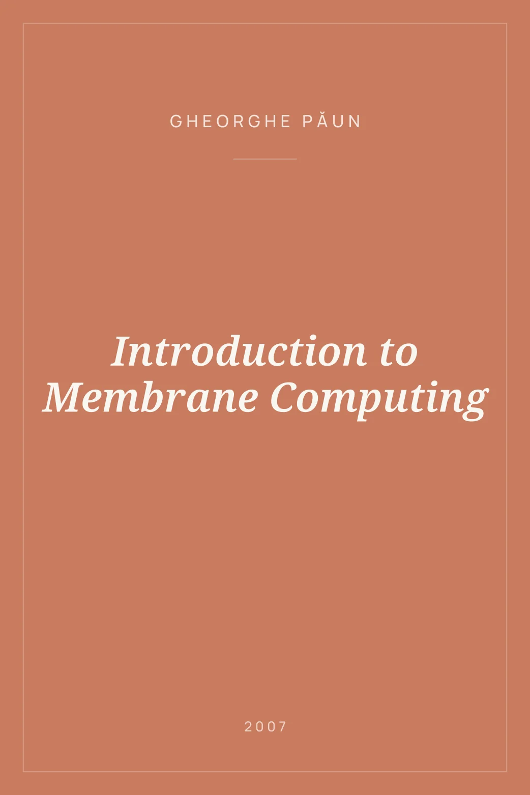Portada de Introduction to Membrane Computing