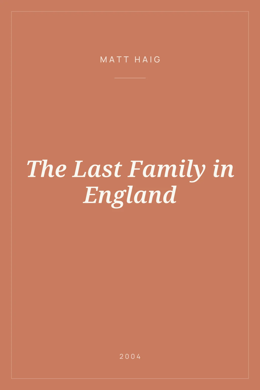 Portada de The Last Family in England