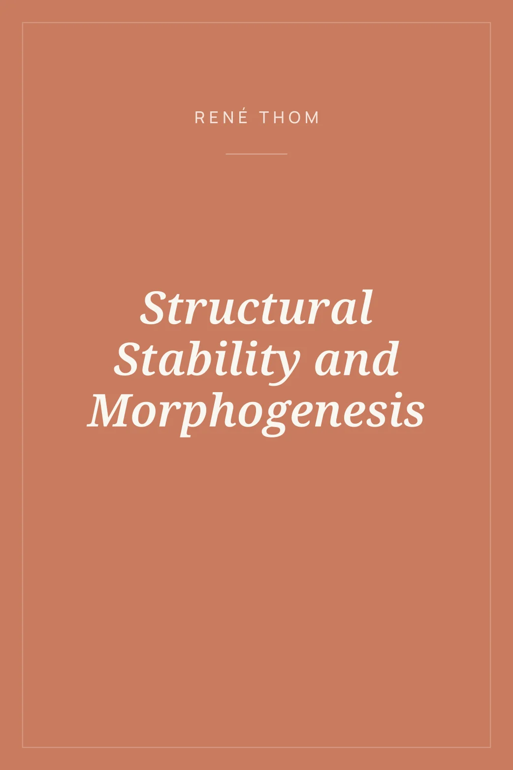 Portada de Structural Stability and Morphogenesis