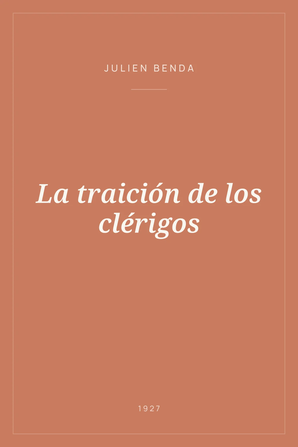 Portada de La traición de los clérigos
