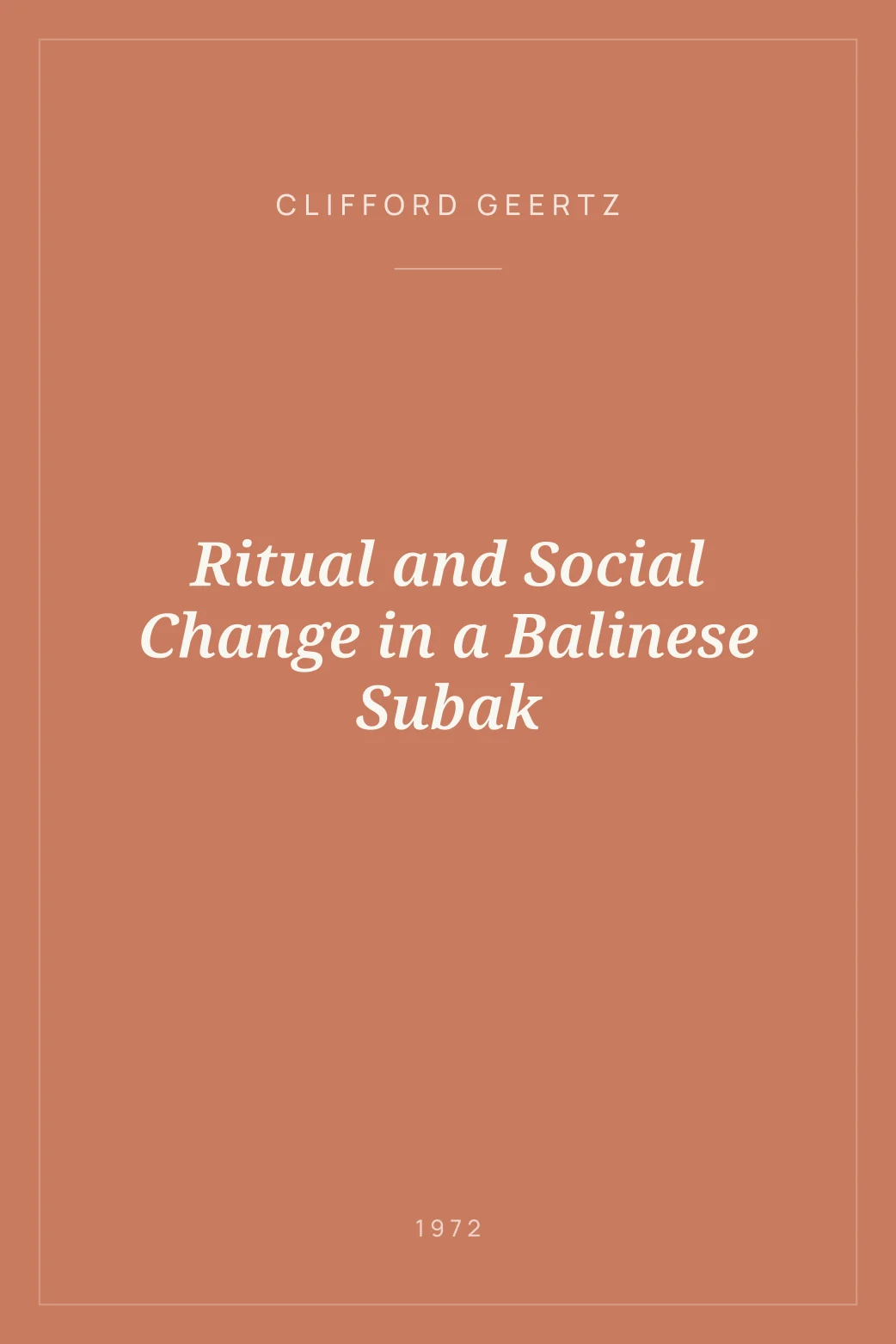 Portada de Ritual and Social Change in a Balinese Subak