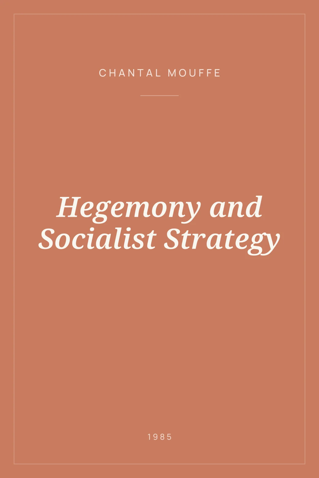 Portada de Hegemony and Socialist Strategy