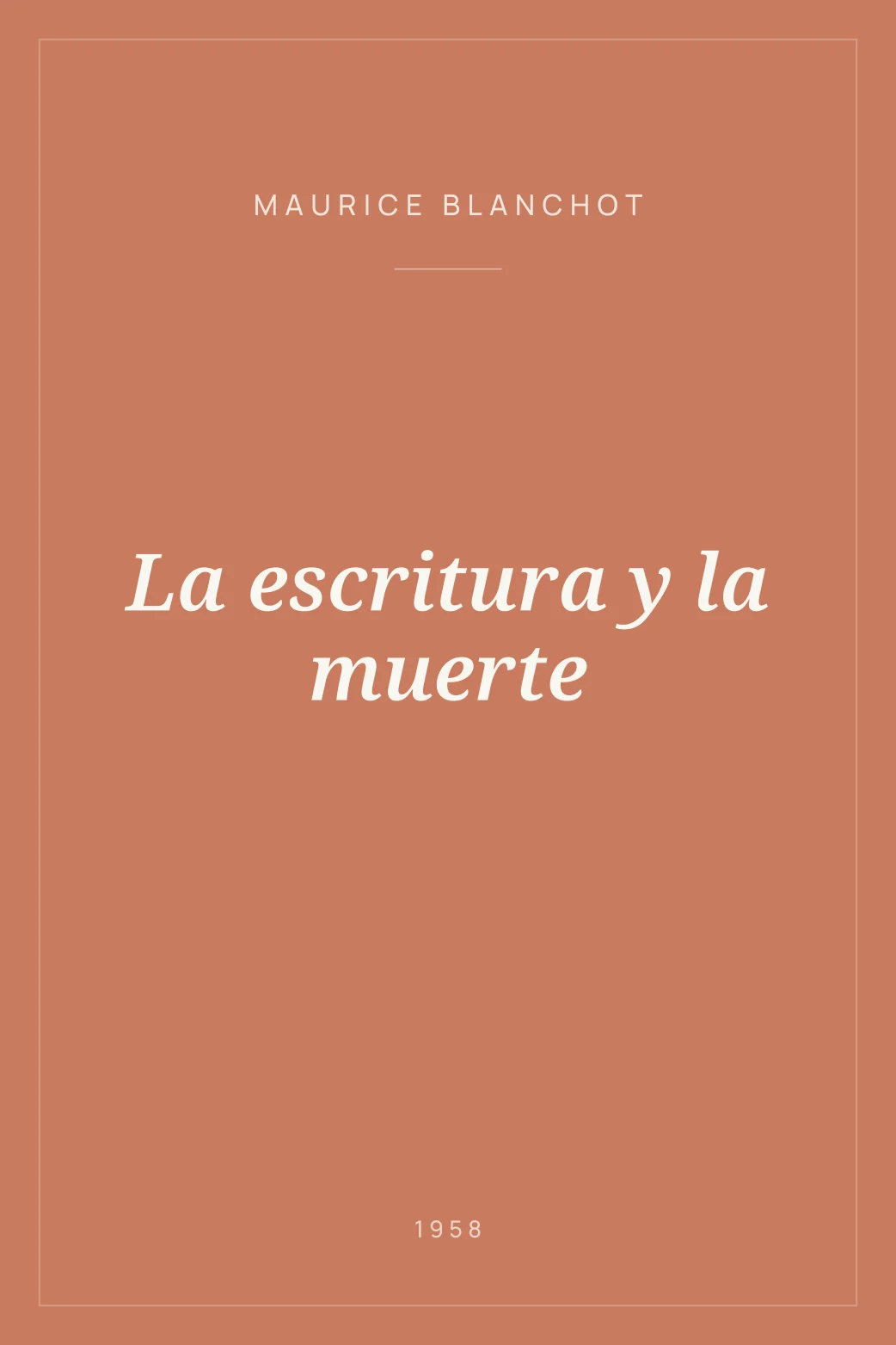 Portada de La escritura y la muerte