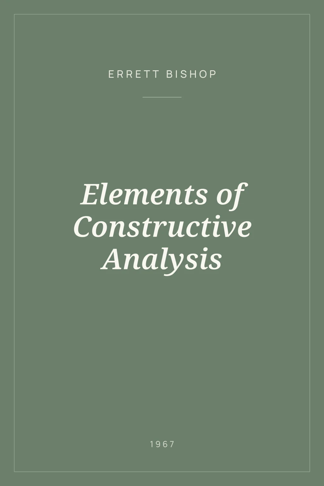 Portada de Elements of Constructive Analysis