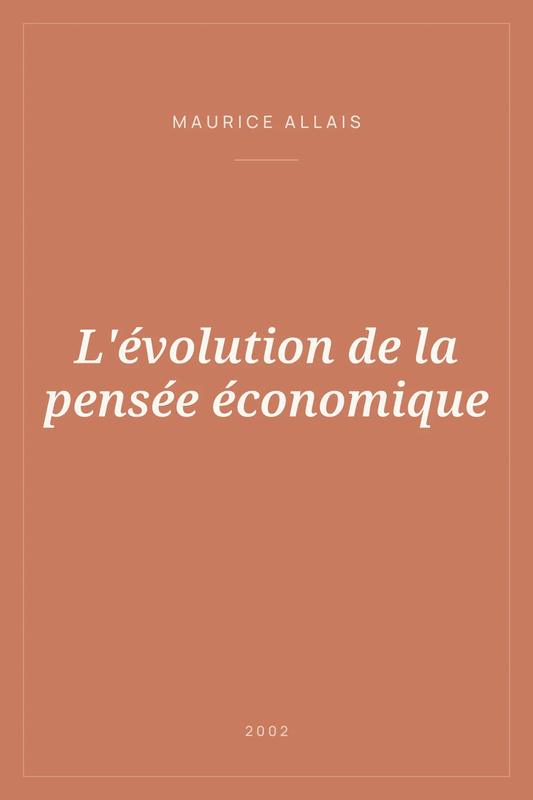 Portada de L'évolution de la pensée économique