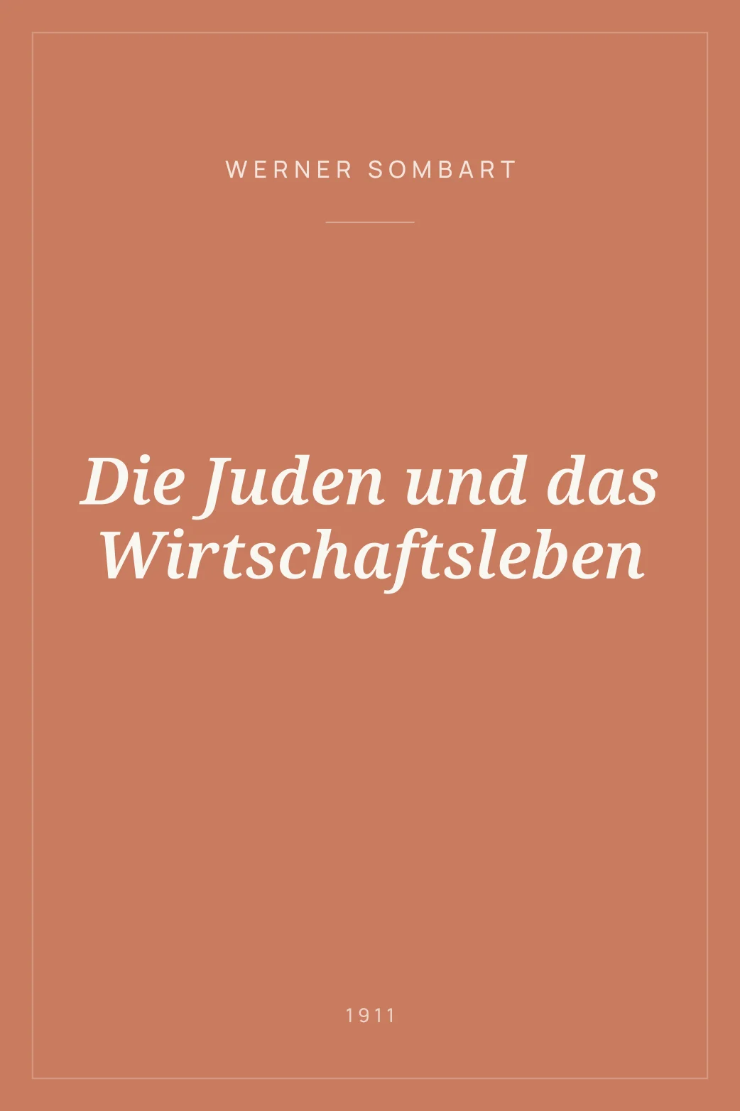 Portada de Die Juden und das Wirtschaftsleben