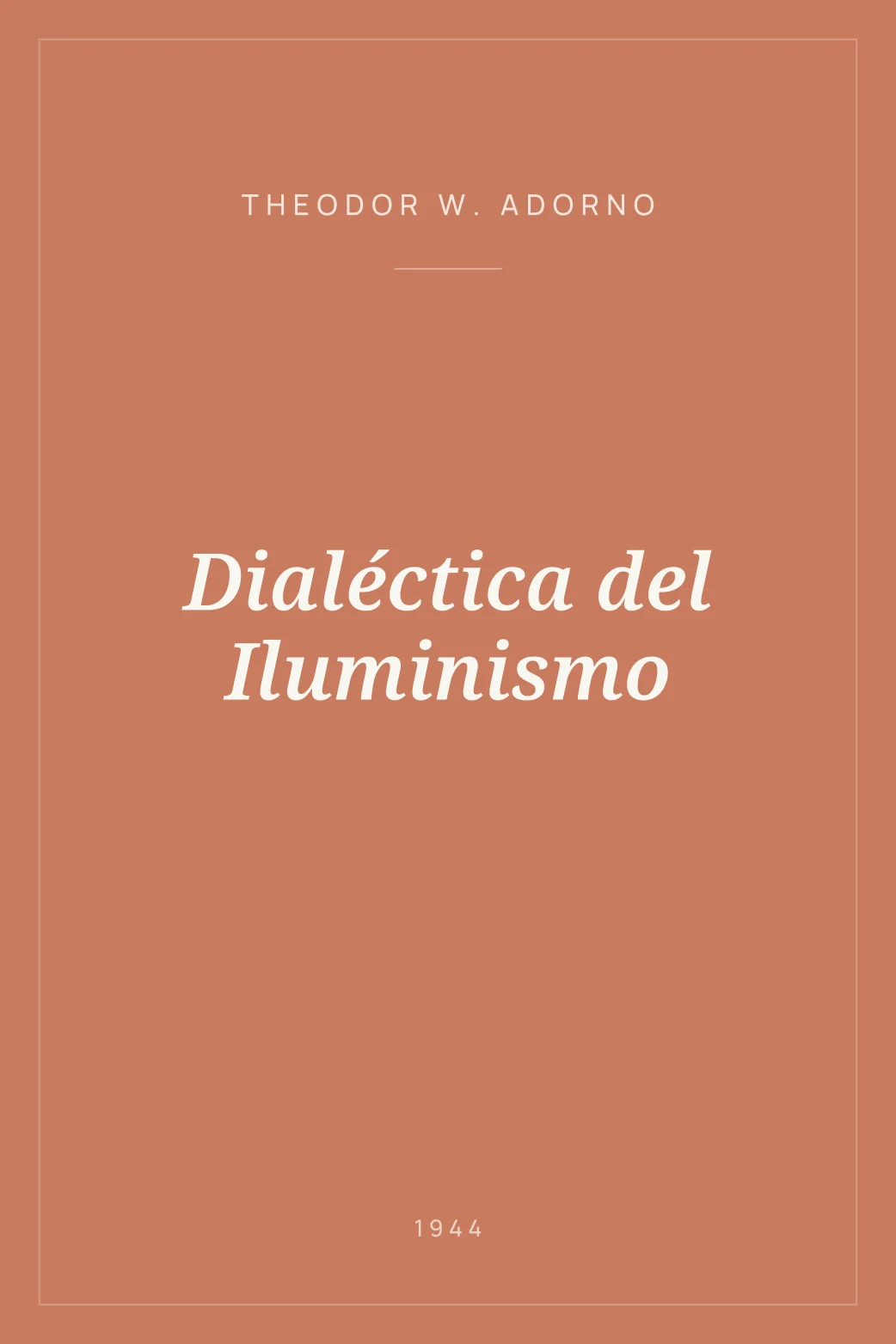Portada de Dialéctica del Iluminismo