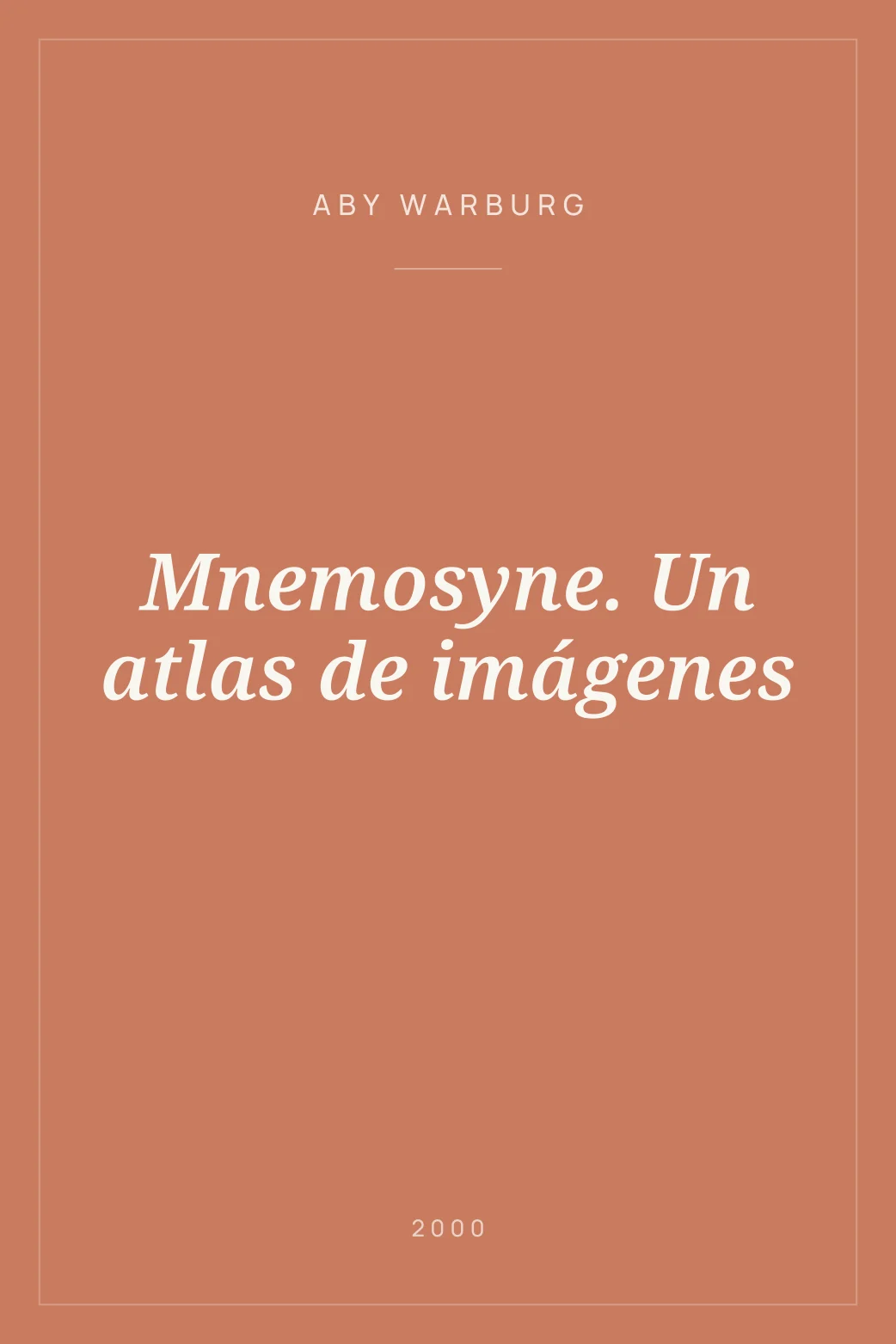 Portada de Mnemosyne. Un atlas de imágenes