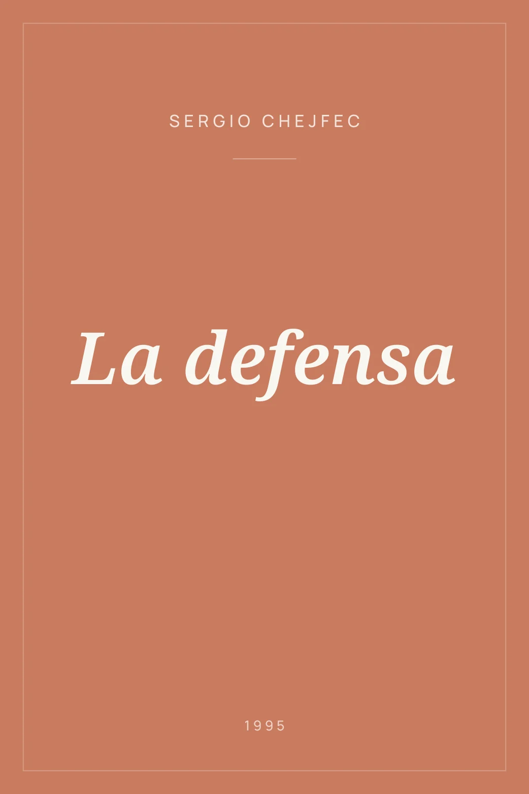 Portada de La defensa