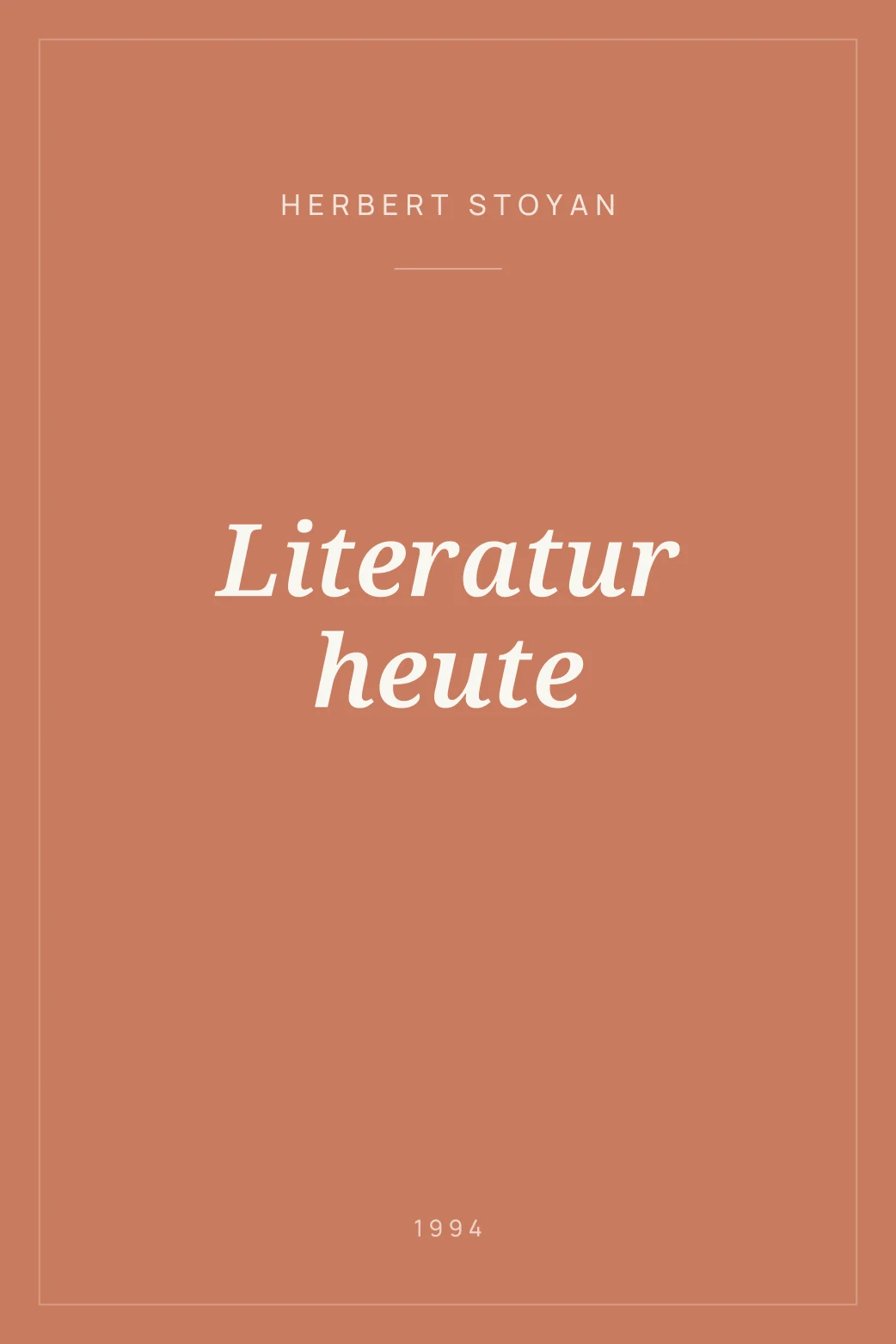 Portada de Literatur heute