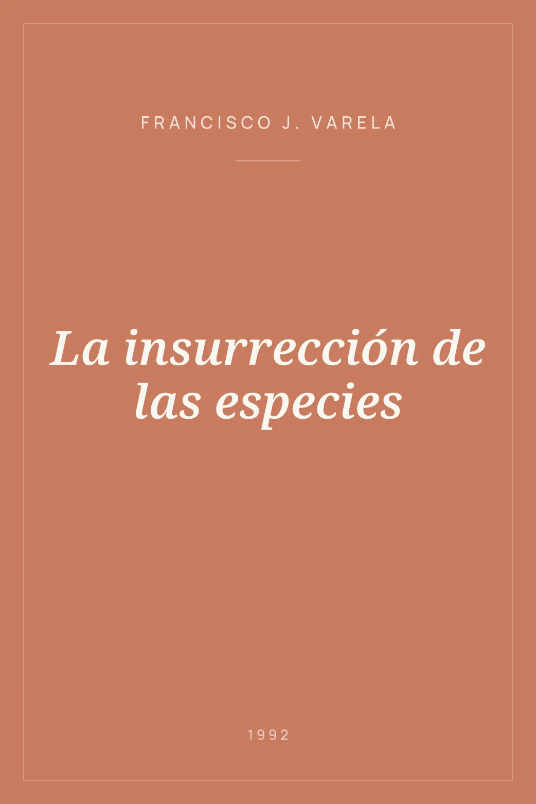 Portada de La insurrección de las especies
