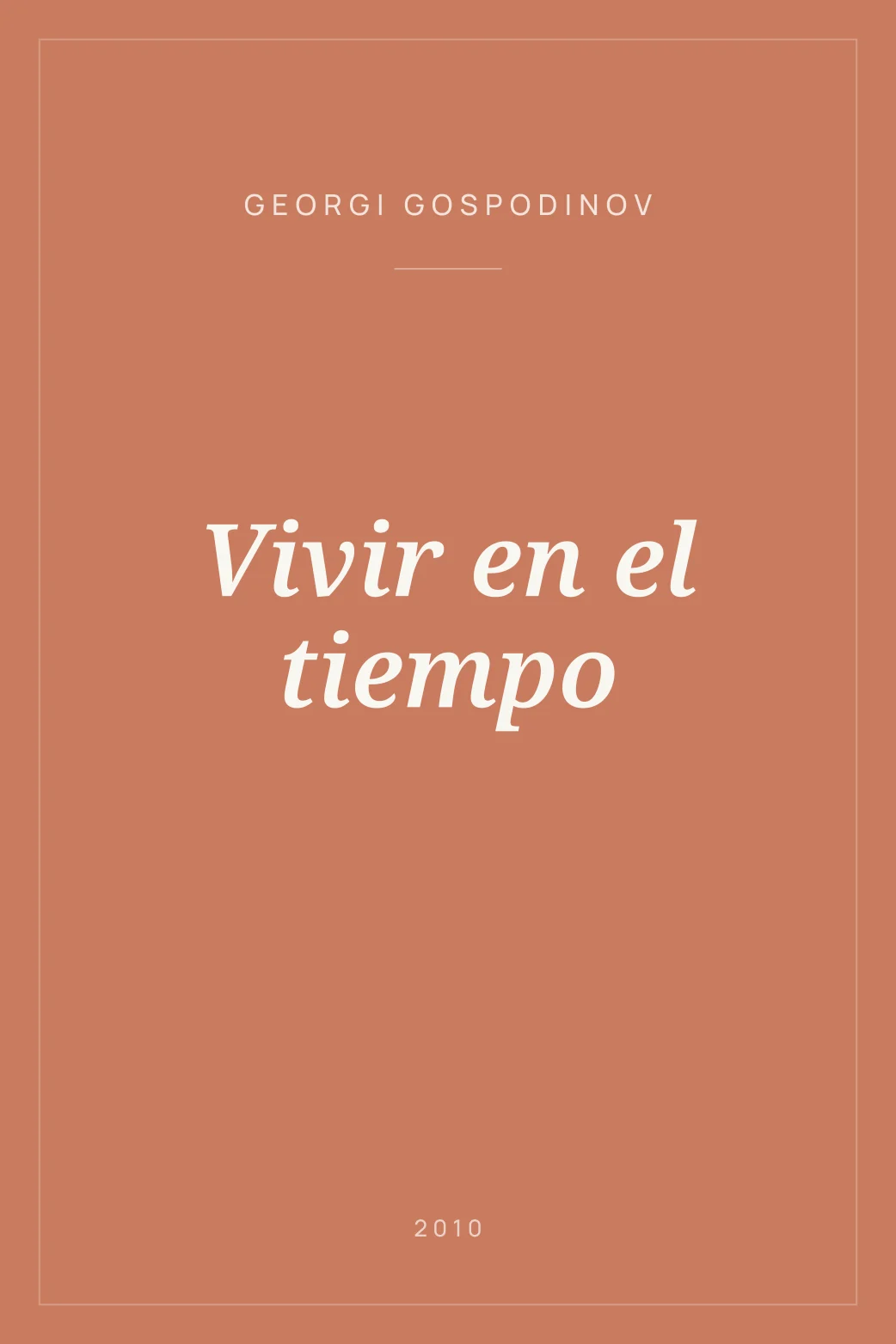 Portada de Vivir en el tiempo