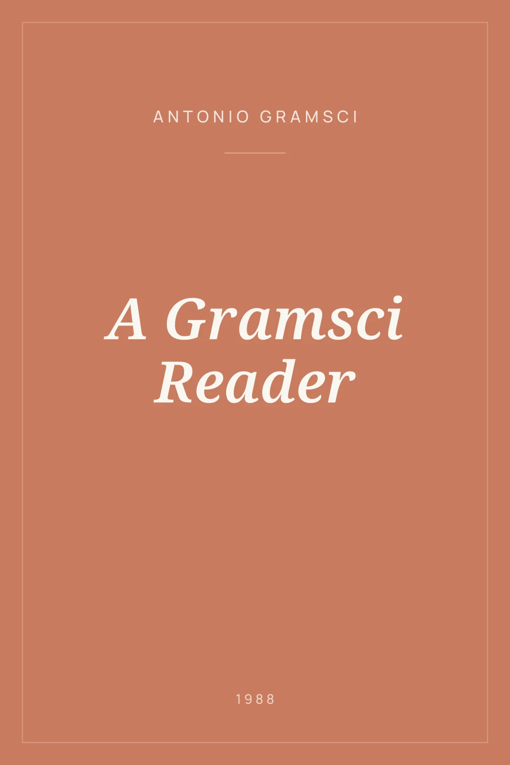 Portada de A Gramsci Reader