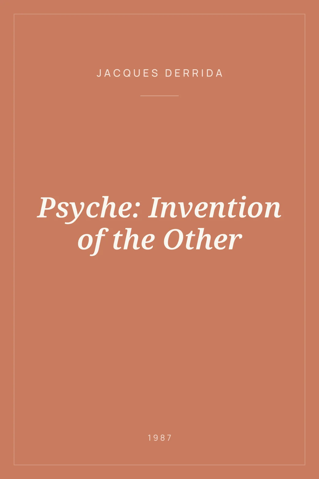Portada de Psyche: Invention of the Other