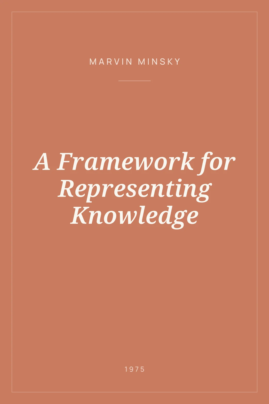 Portada de A Framework for Representing Knowledge