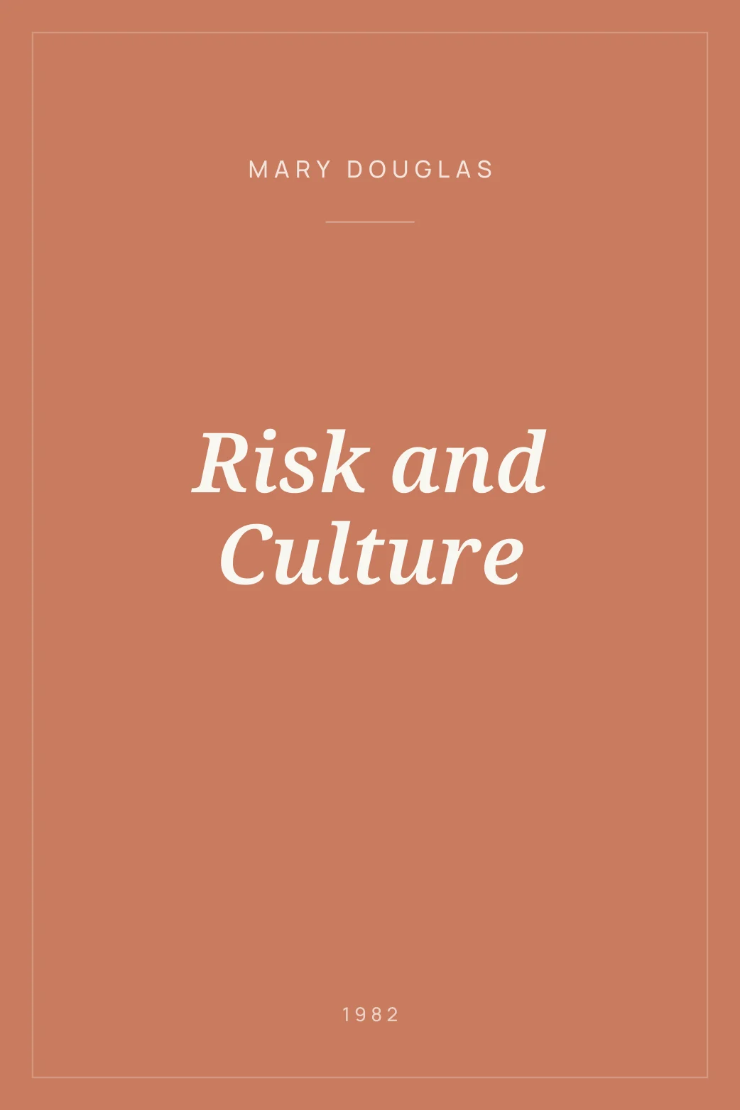 Portada de Risk and Culture