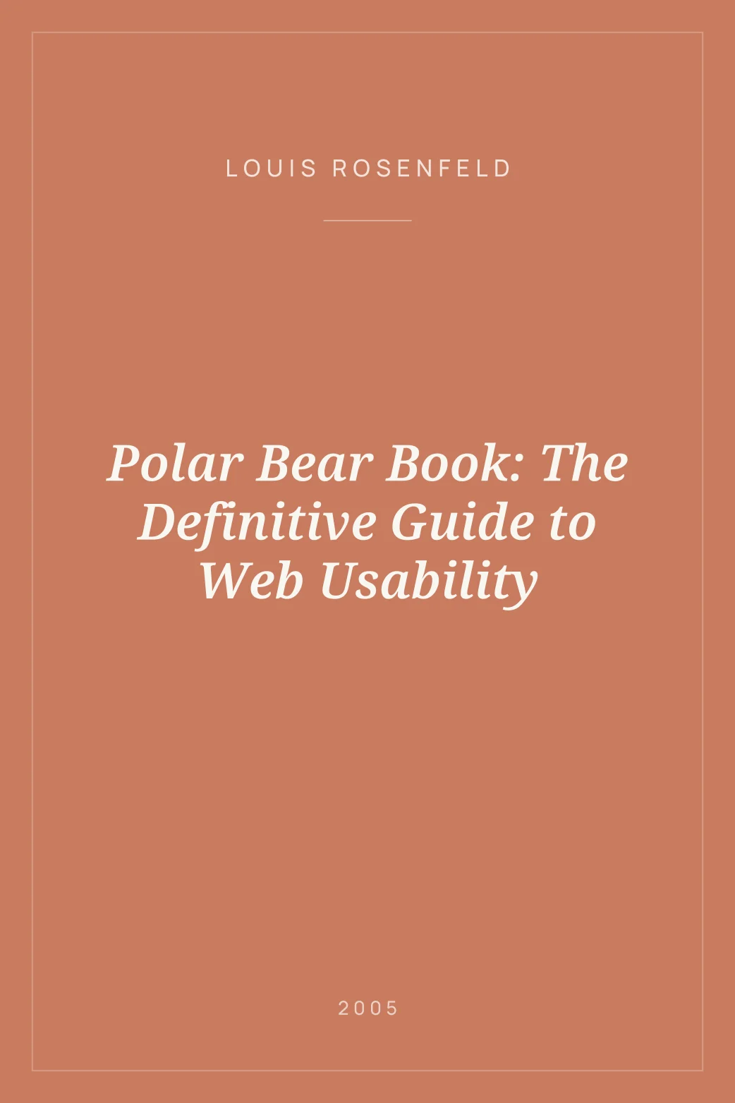 Portada de Polar Bear Book: The Definitive Guide to Web Usability