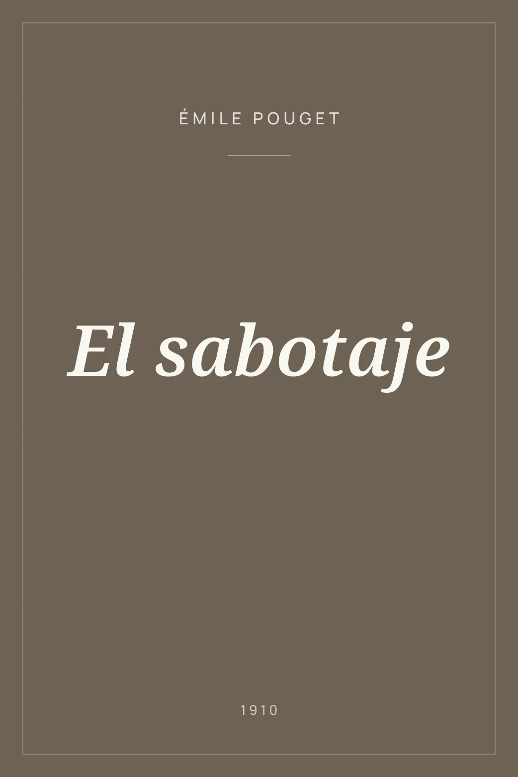 Portada de El sabotaje