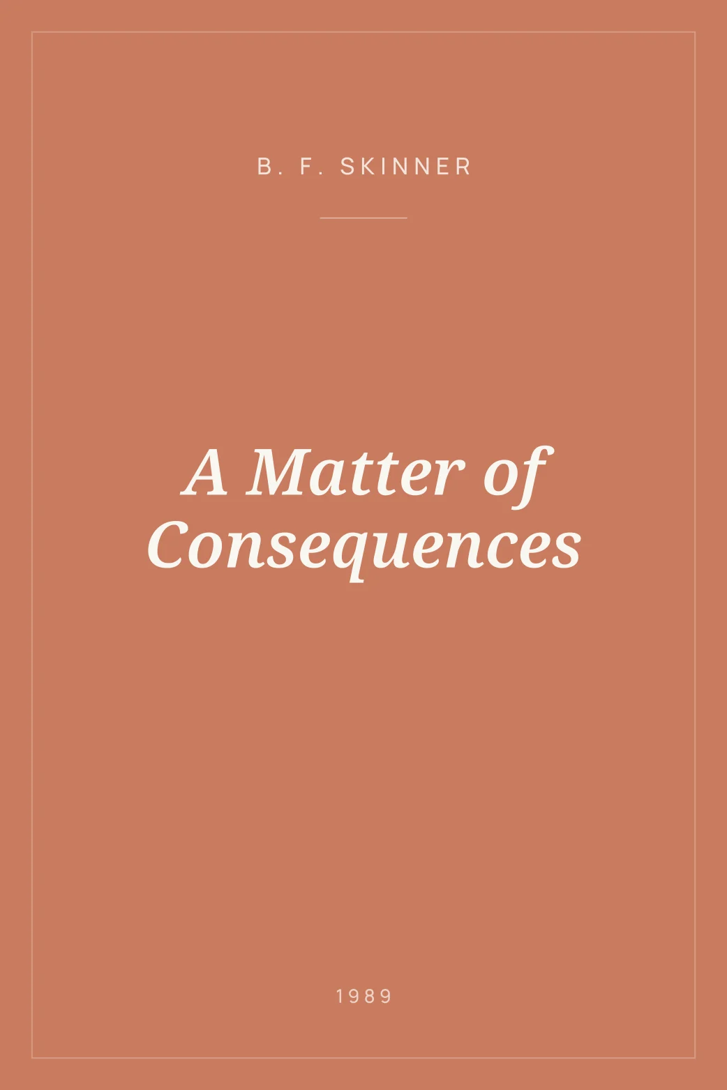 Portada de A Matter of Consequences