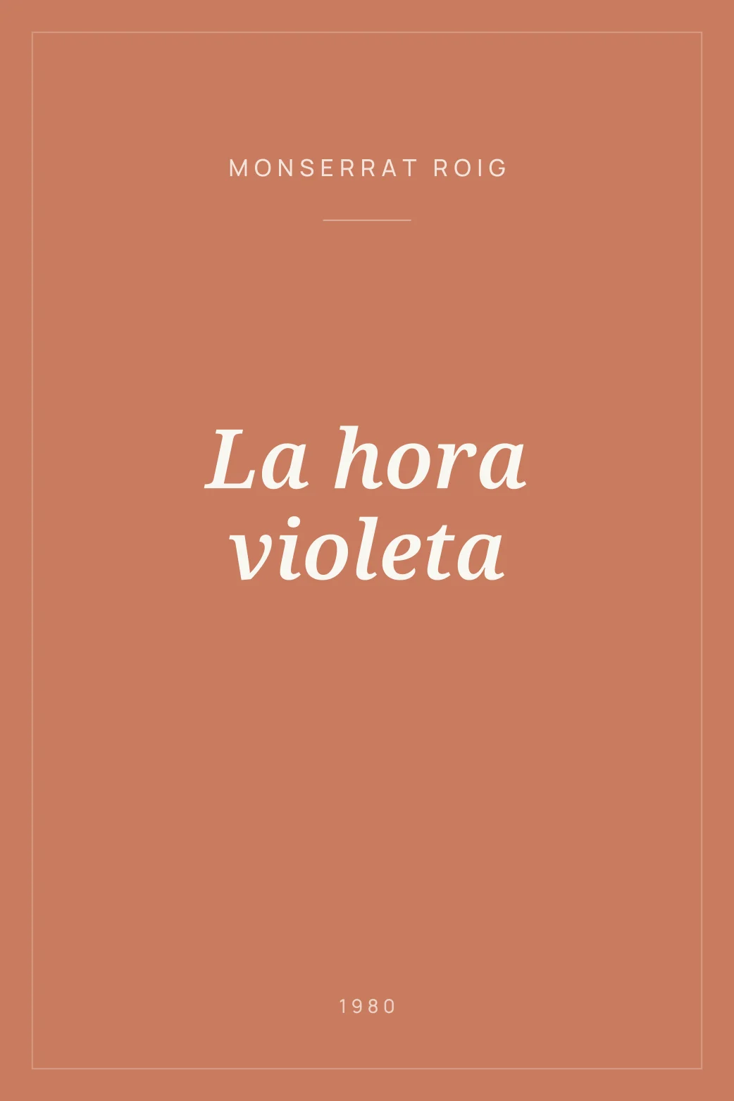 Portada de La hora violeta