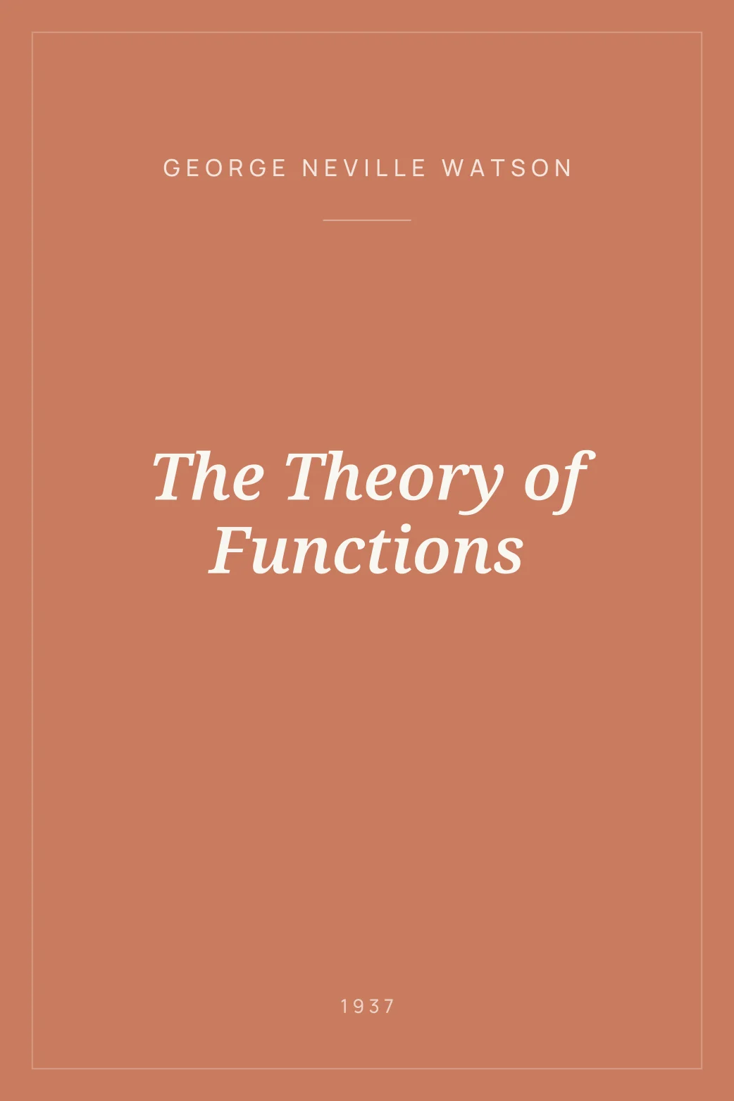 Portada de The Theory of Functions