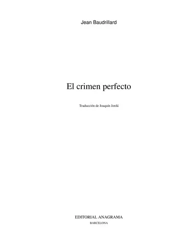 Portada de El crimen perfecto