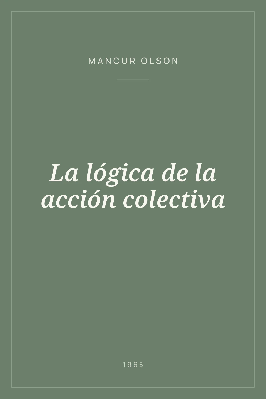 Portada de La lógica de la acción colectiva