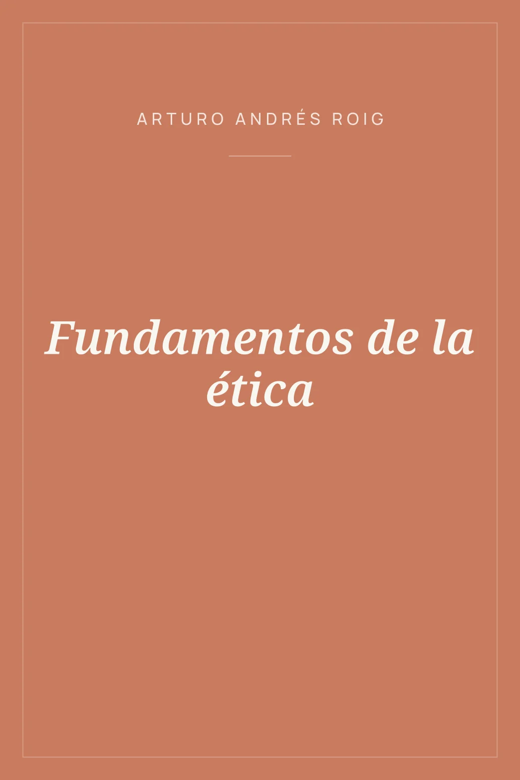 Portada de Fundamentos de la ética