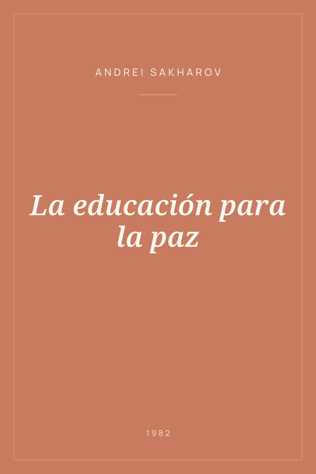 Portada de La educación para la paz