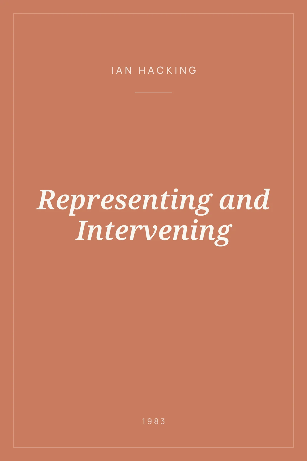 Portada de Representing and Intervening