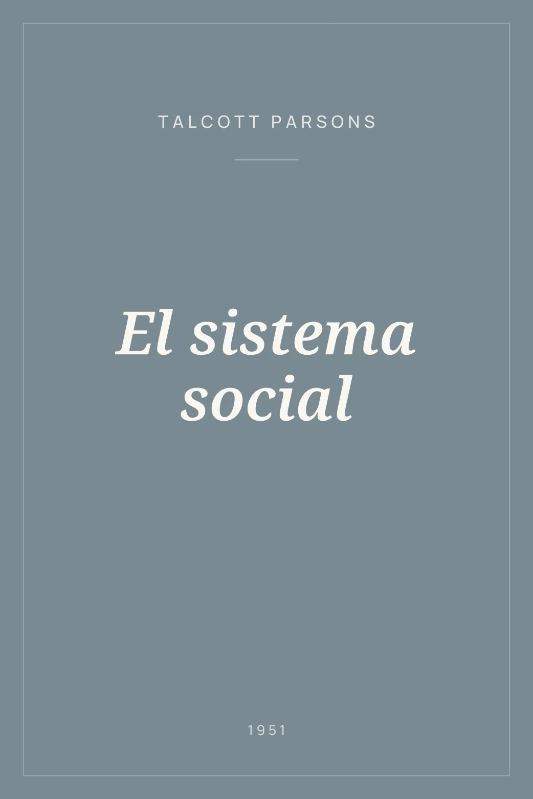 Portada de El sistema social