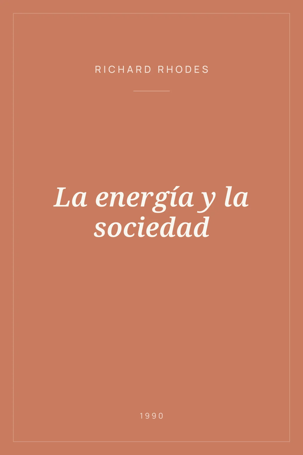 Portada de La energía y la sociedad