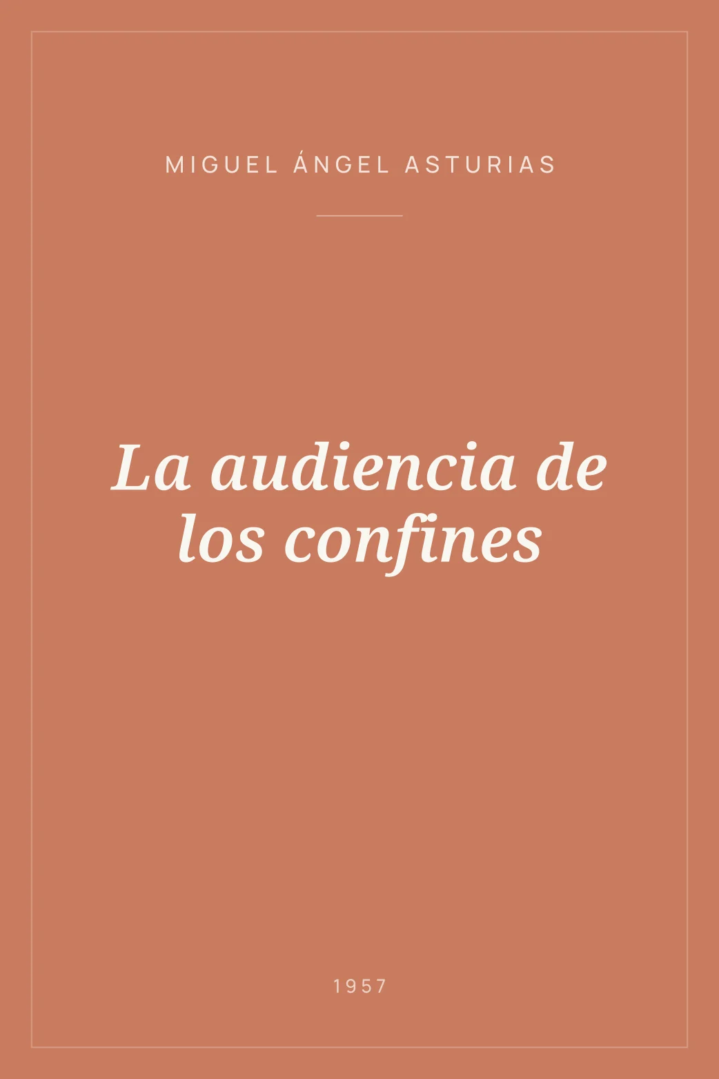 Portada de La audiencia de los confines
