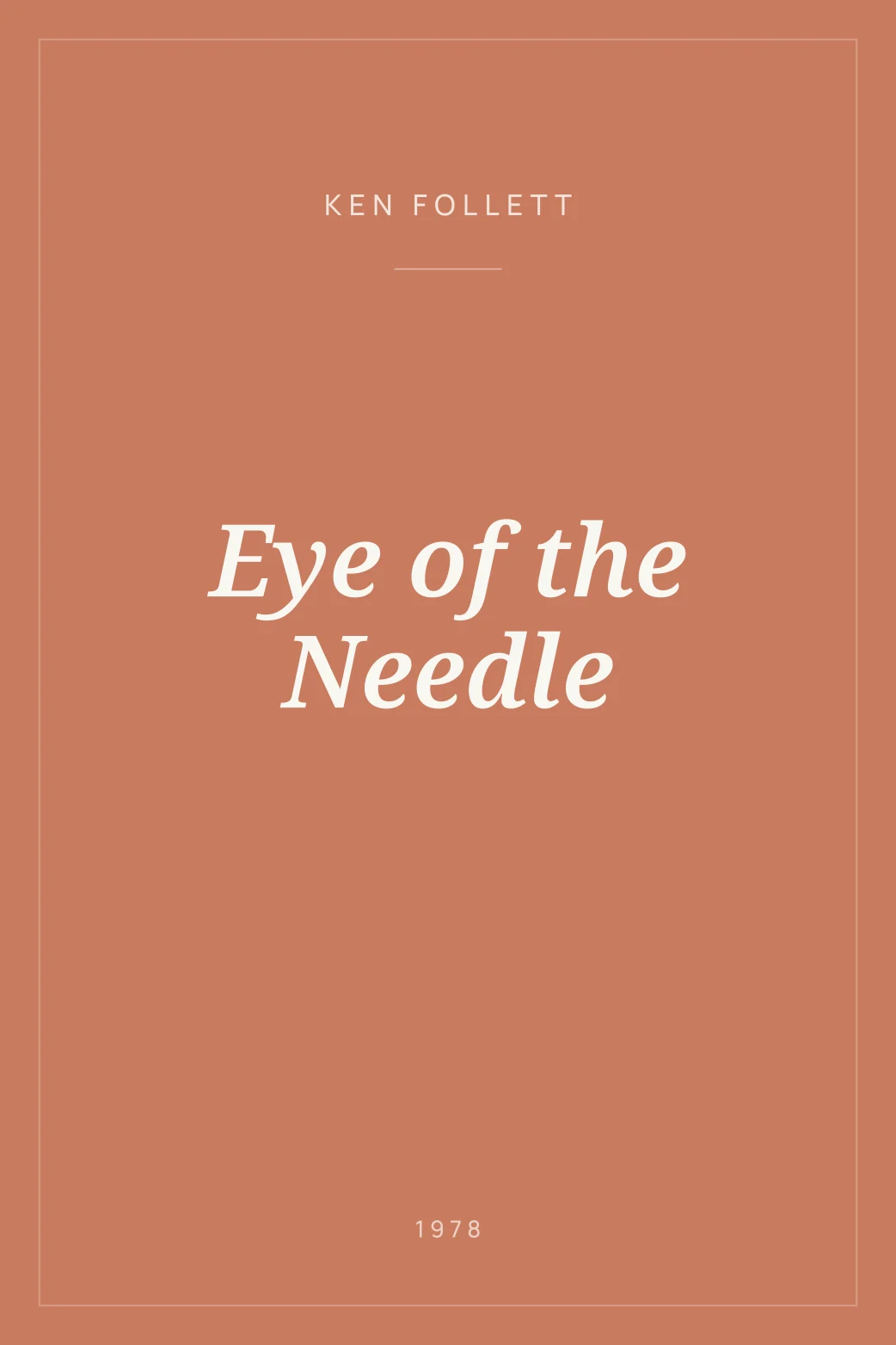 Portada de Eye of the Needle