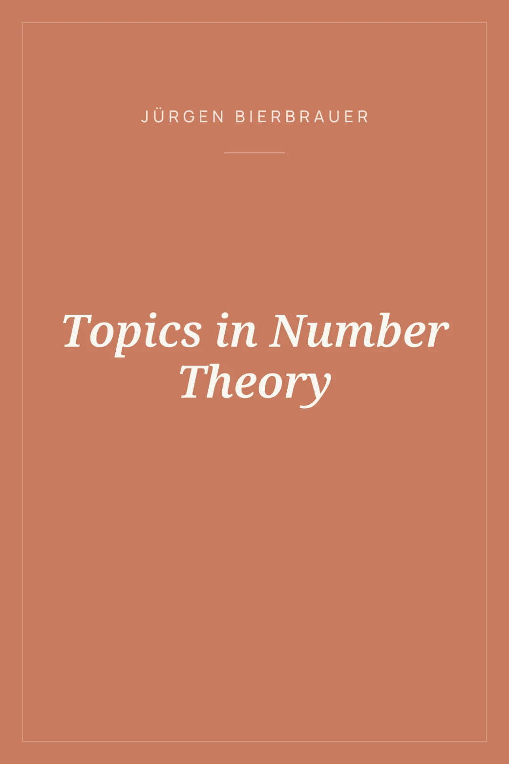 Portada de Topics in Number Theory