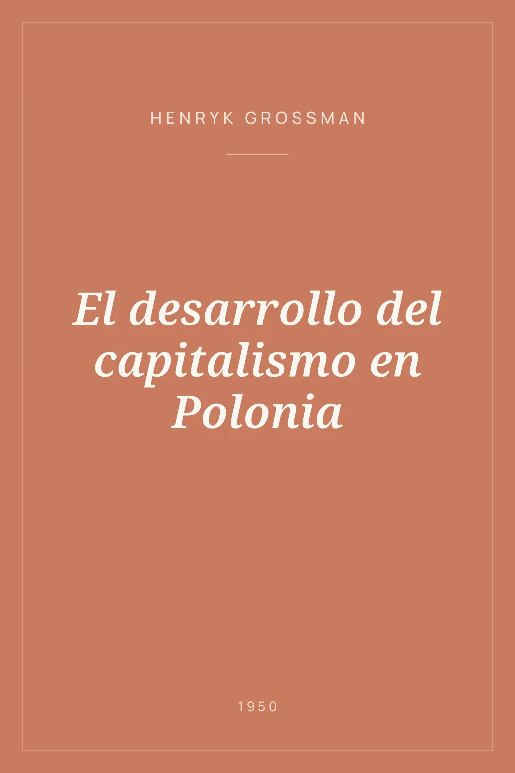 Portada de El desarrollo del capitalismo en Polonia