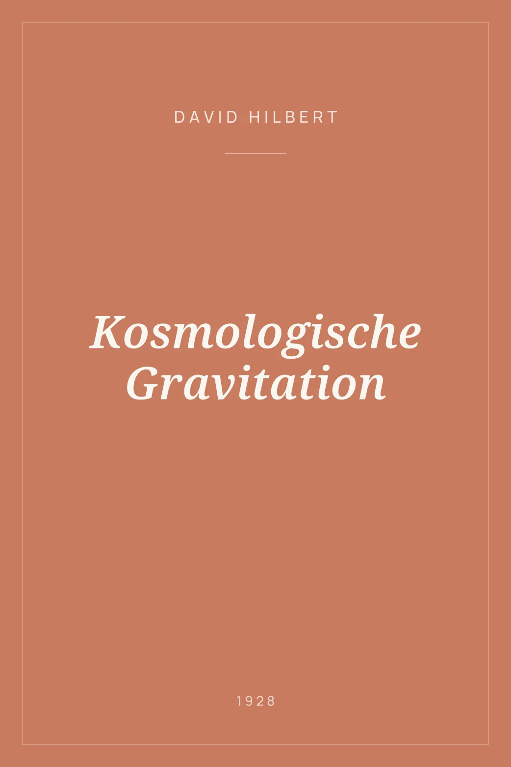 Portada de Kosmologische Gravitation
