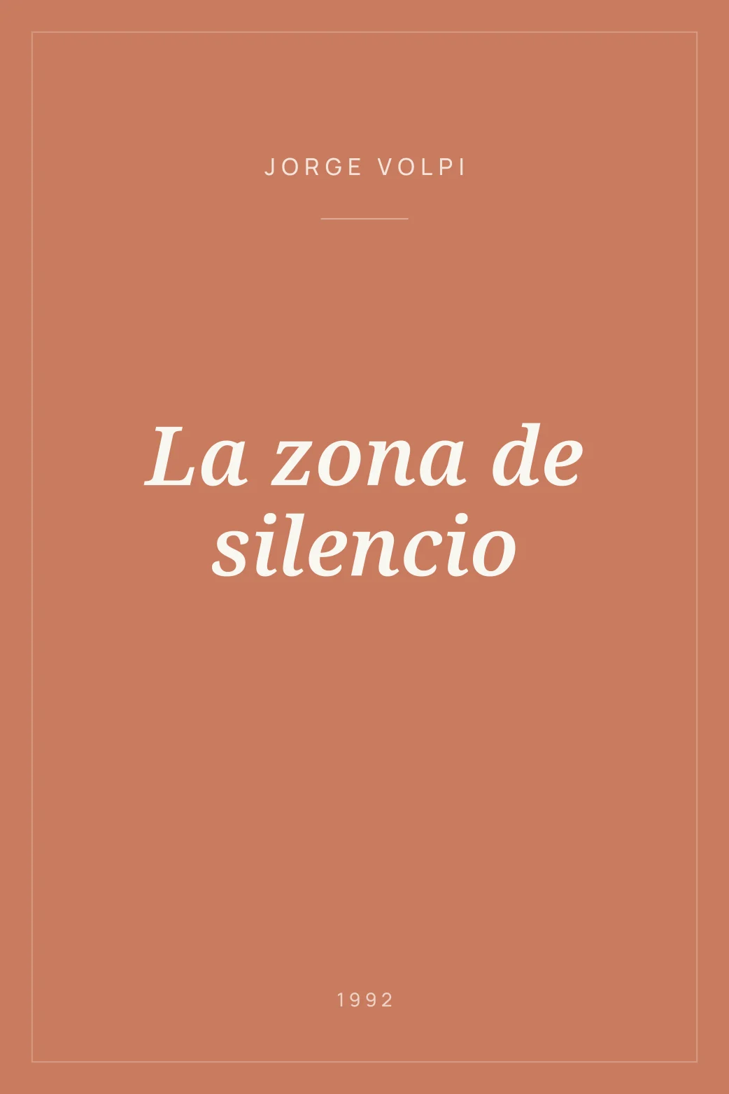 Portada de La zona de silencio