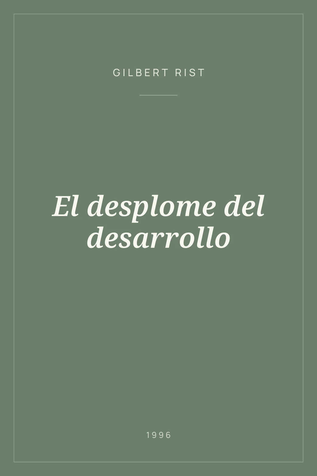 Portada de El desplome del desarrollo