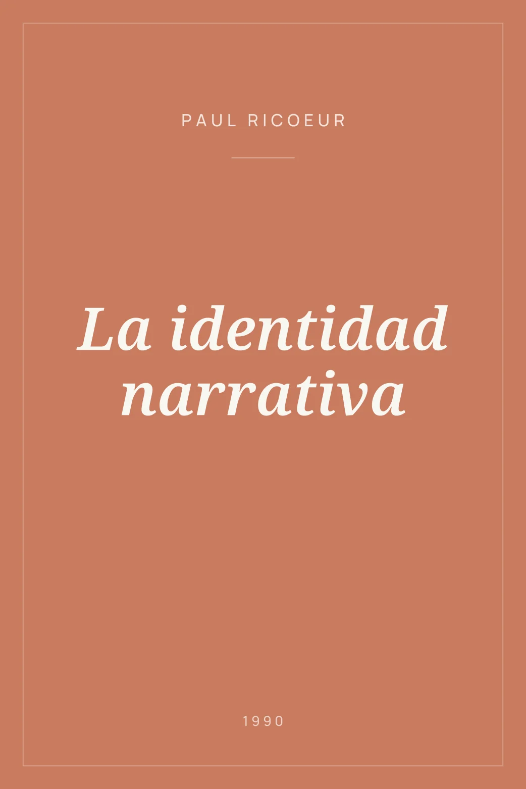 Portada de La identidad narrativa