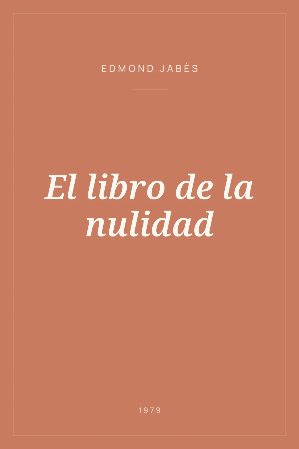 Portada de El libro de la nulidad