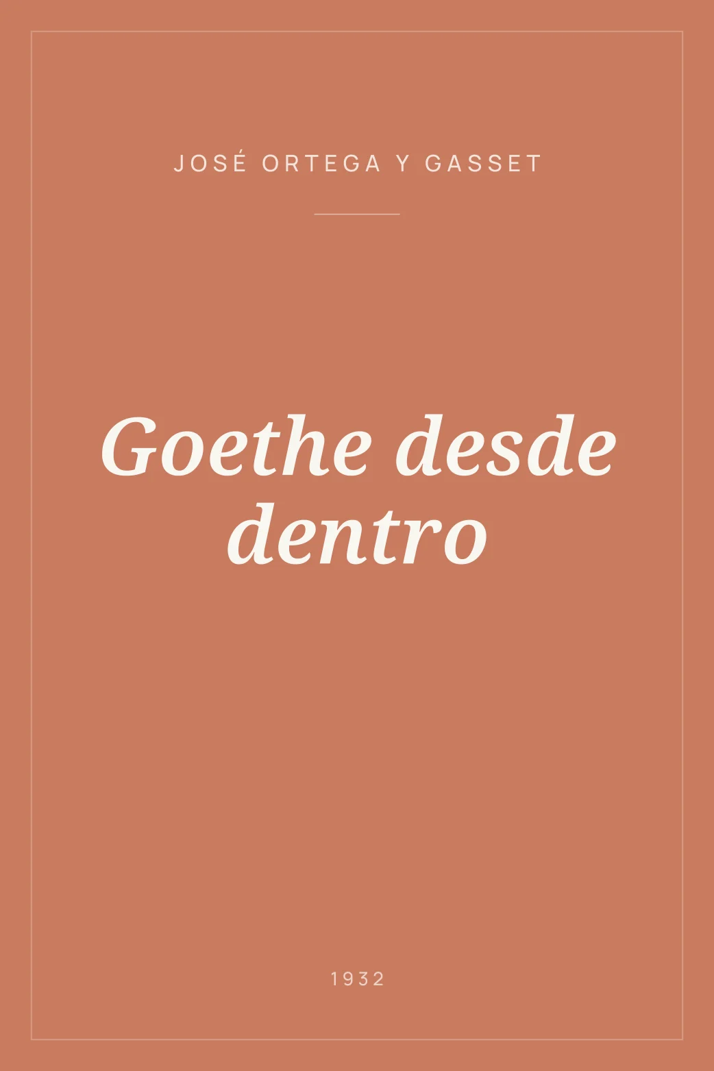 Portada de Goethe desde dentro