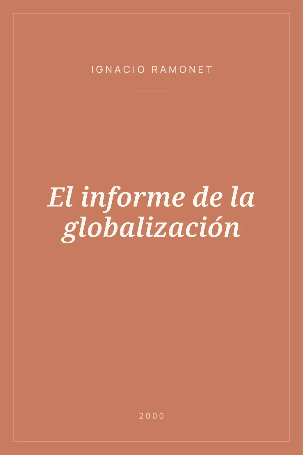 Portada de El informe de la globalización