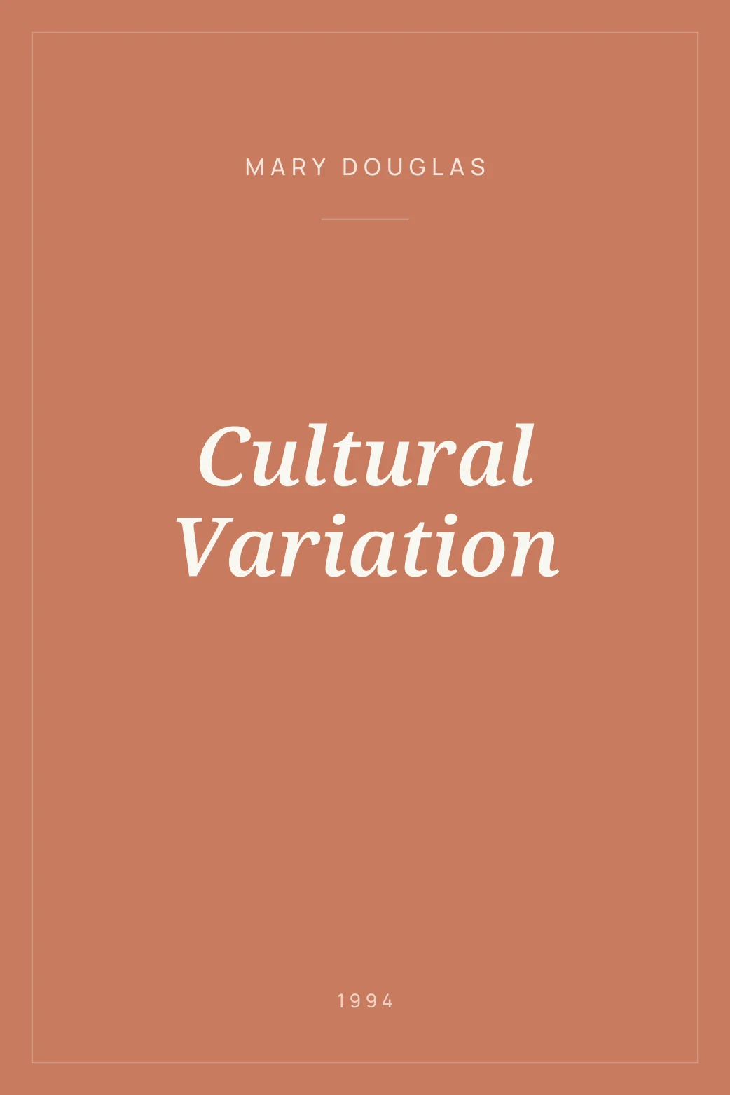 Portada de Cultural Variation