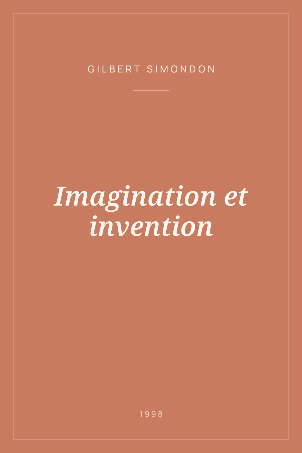 Portada de Imagination et invention