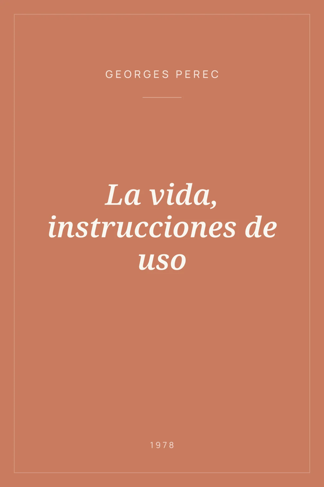Portada de La vida, instrucciones de uso