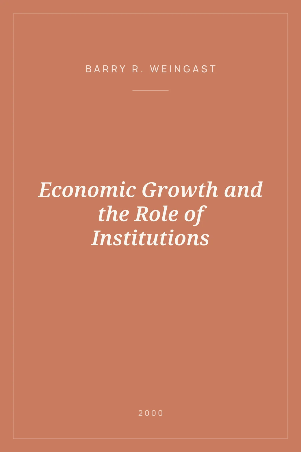 Portada de Economic Growth and the Role of Institutions